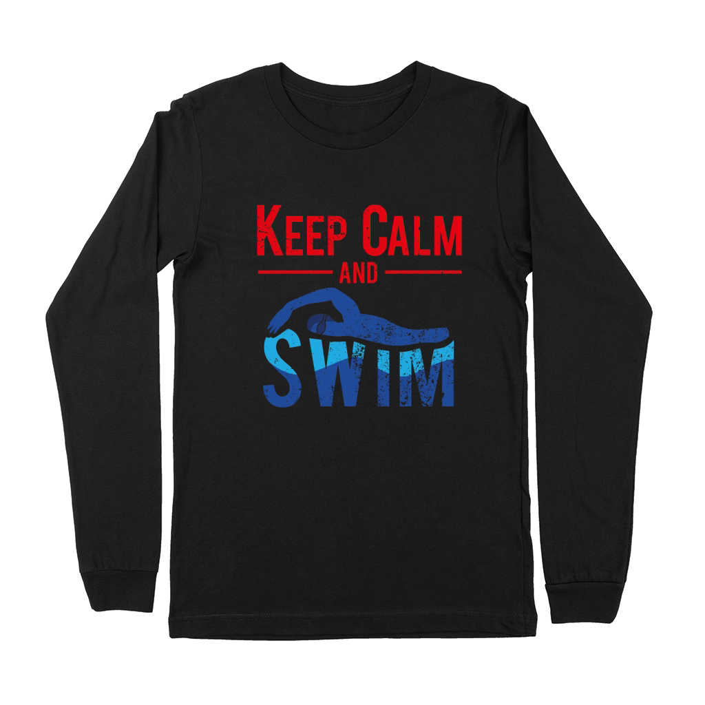 keep calm and swim Premium Long Sleeve