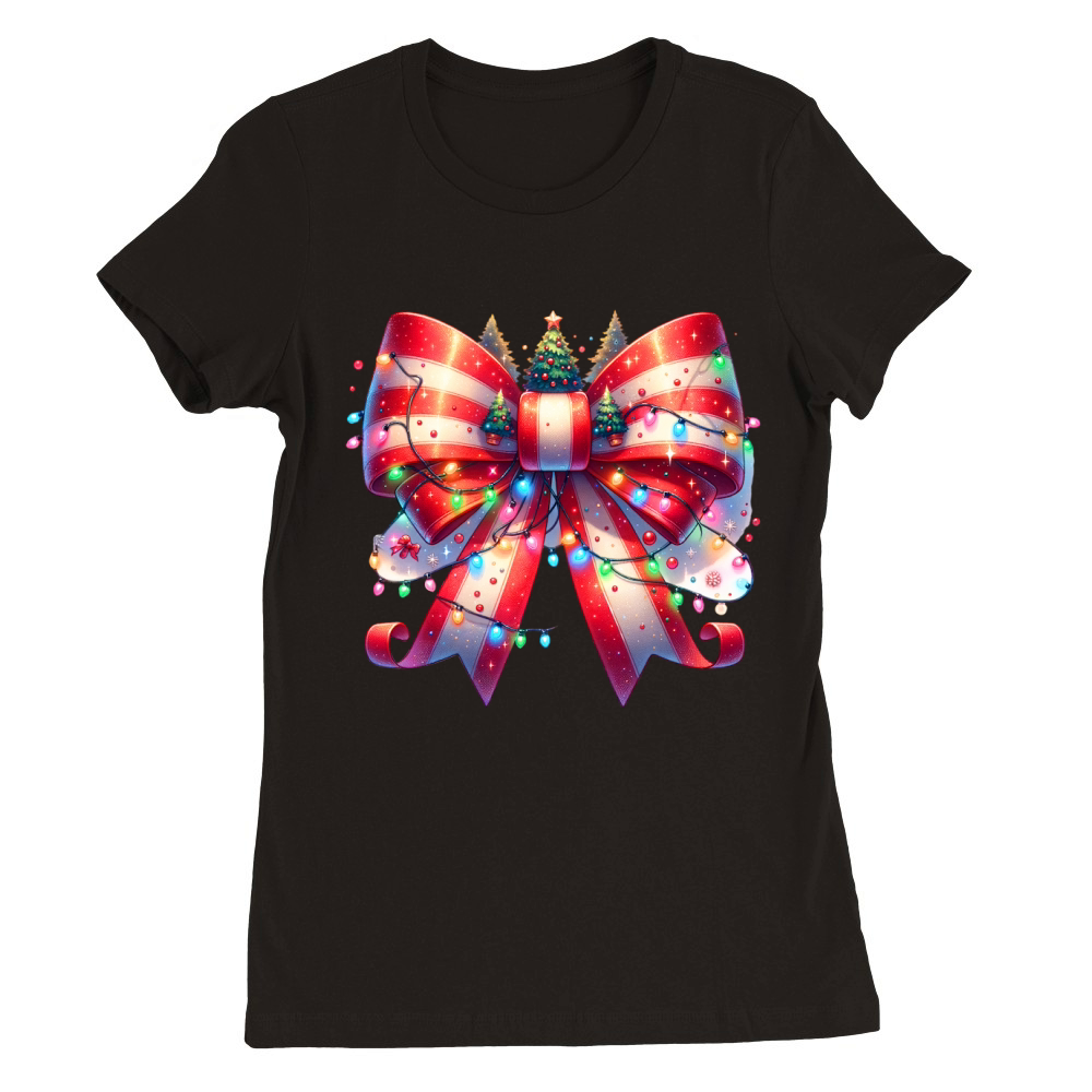 Christmas bow 13 02 Premium Womens Crewneck T-shirt