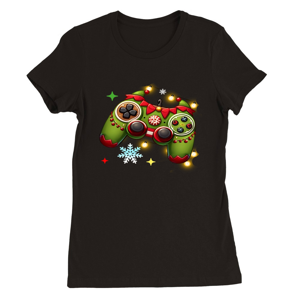 Christmas Controller Video Game03 Premium Womens Crewneck T-shirt