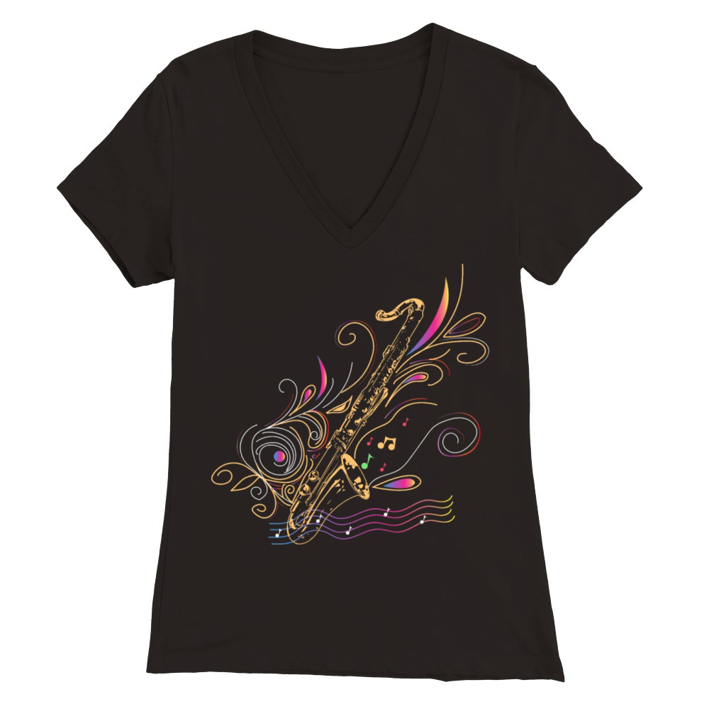 Bass clarinet colorful gift Premium Womens V-Neck T-shirt
