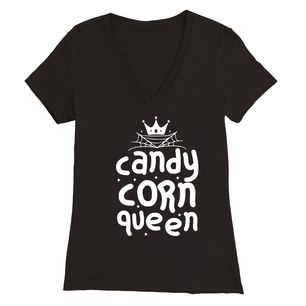 Candy Corn Queen Premium Womens V-Neck T-shirt