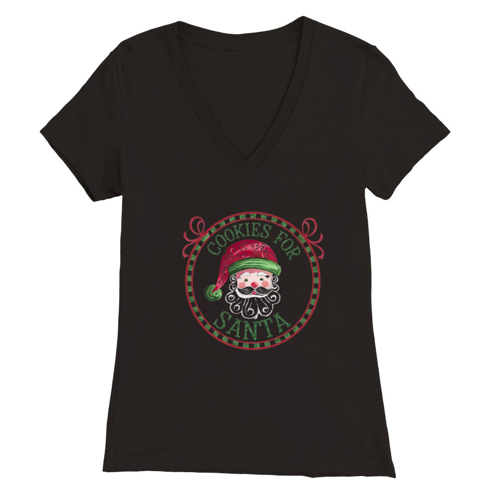 Christmas Cookies Santa Milk 1 Premium Womens V-Neck T-shirt