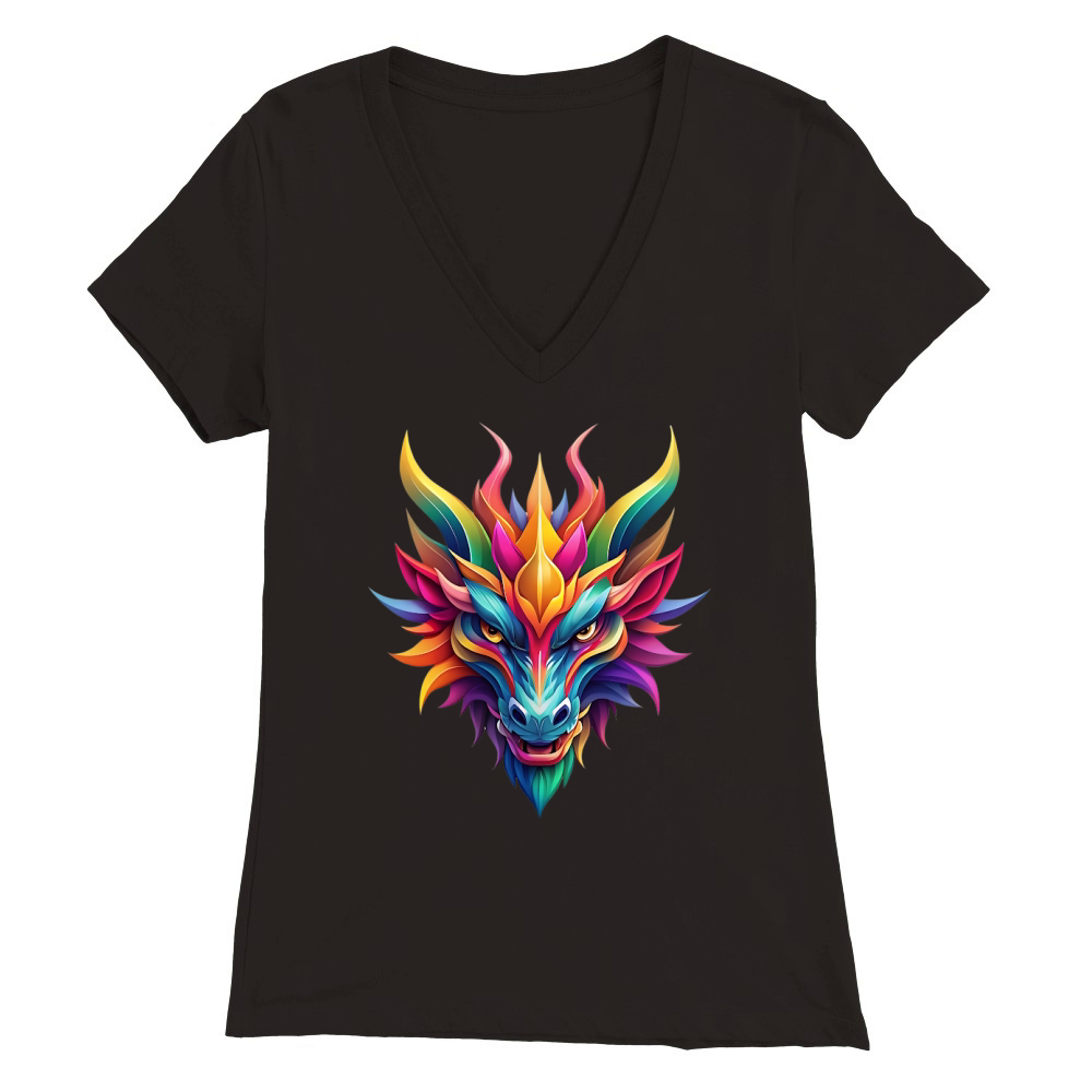 Dragon Logo Premium Womens V-Neck T-shirt