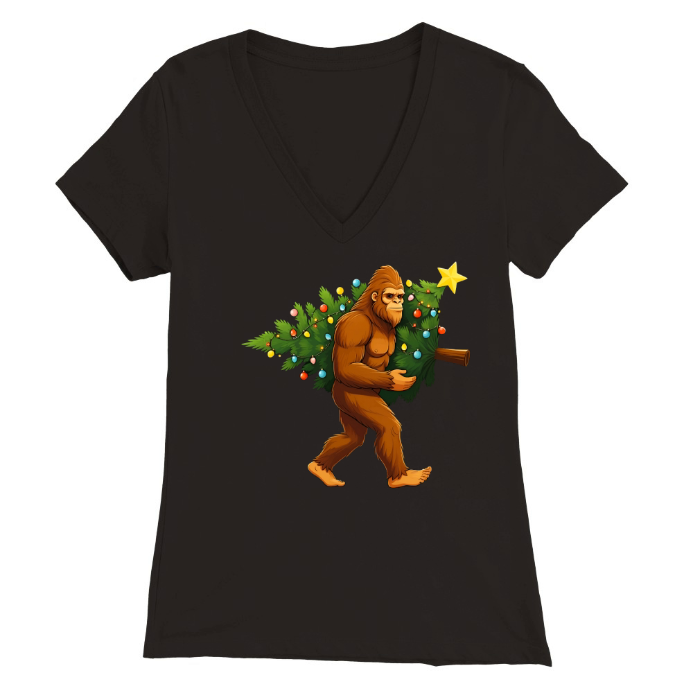 Funny Sasquatch 13 03 Premium Womens V-Neck T-shirt