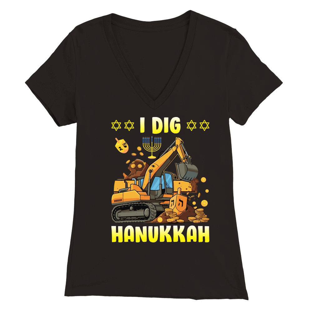 I dig hanukkah Premium Womens V-Neck T-shirt
