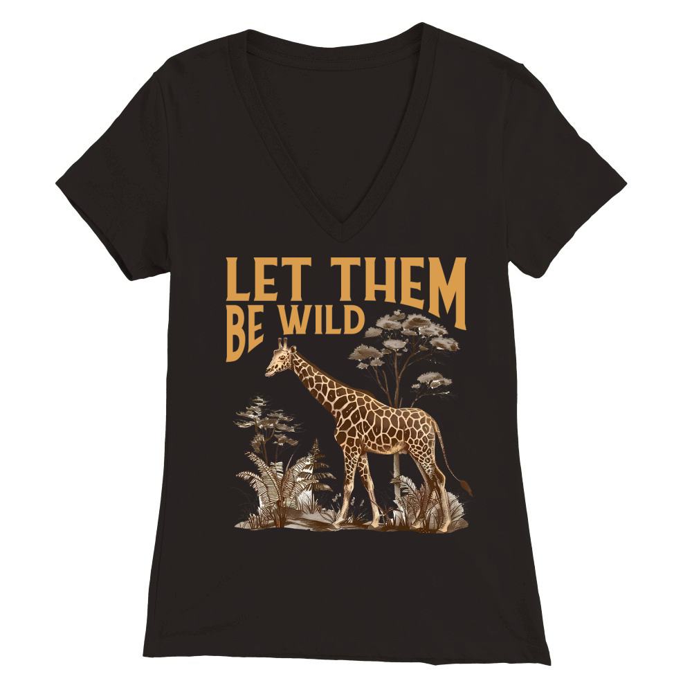 Let Them be Wild Premium Womens V-Neck T-shirt