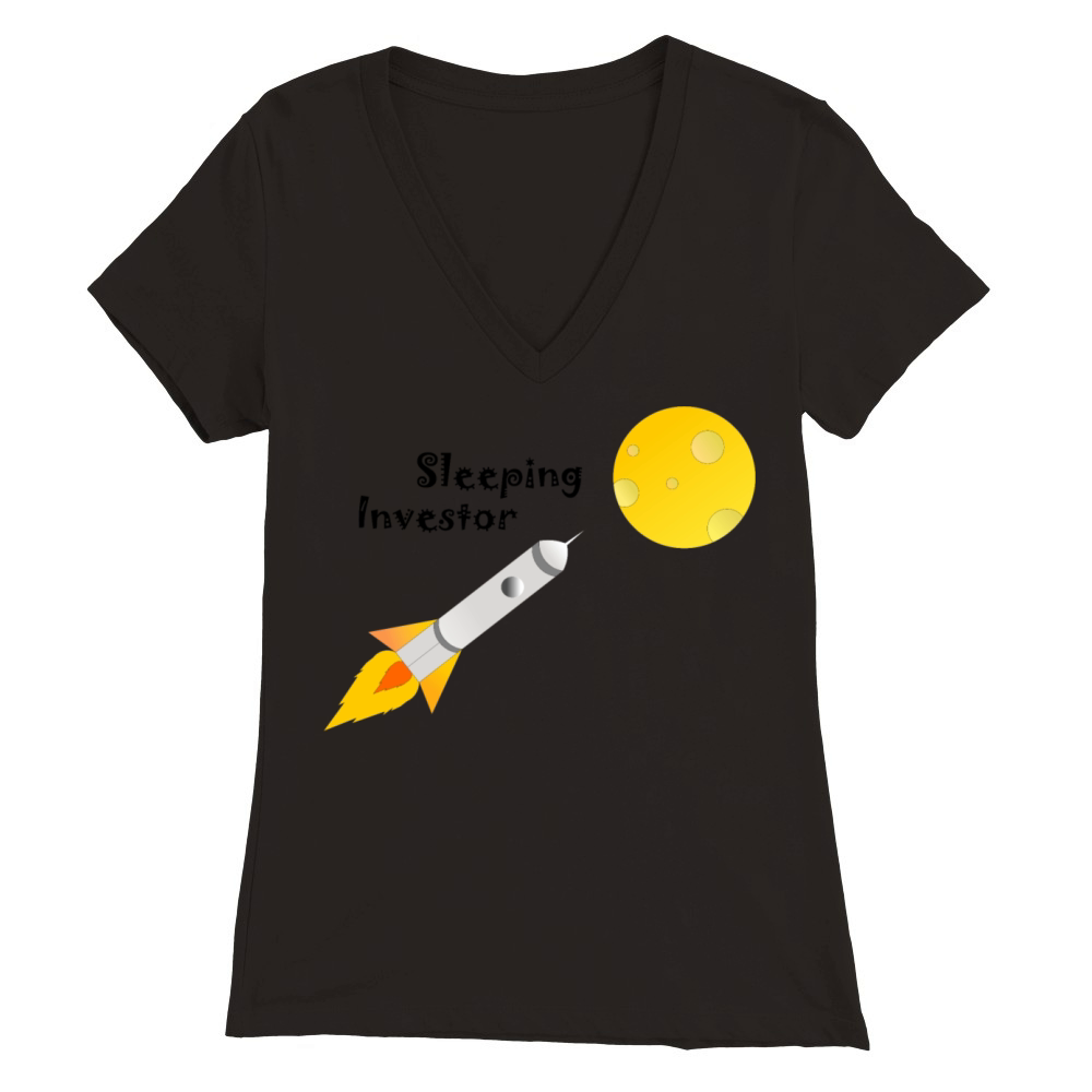 Sleeping Investor Premium Womens V-Neck T-shirt