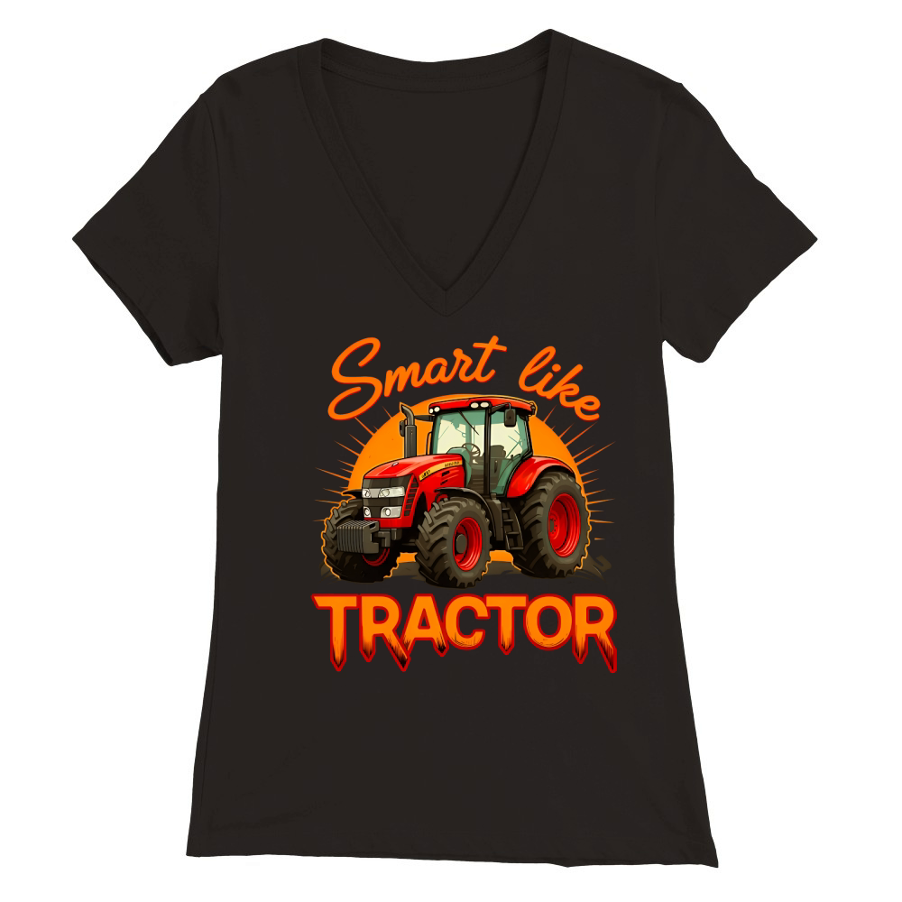 Smart Like Tractor 2 Premium Womens V-Neck T-shirt