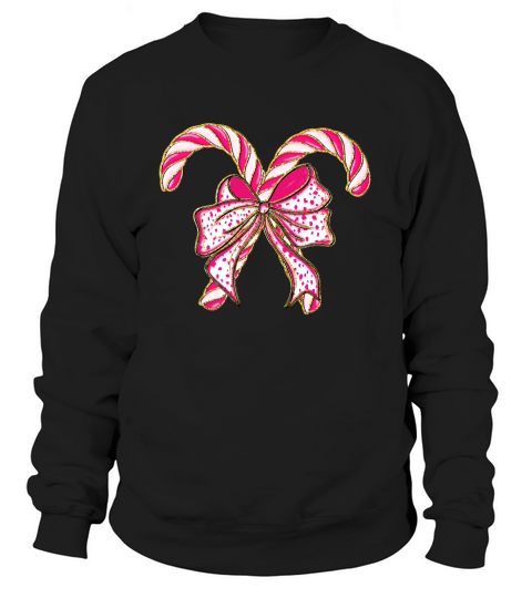Colorful Coquette Glitter Candy Cane Sweatshirt Unisex