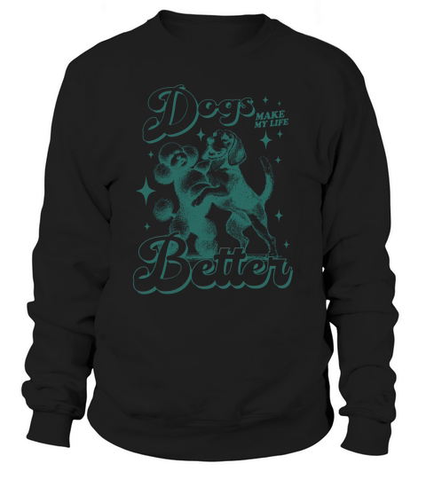 poodle dancing with a beagle L Green Sweatshirt Unisex