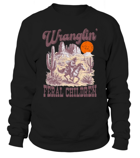 Raccoon Cowboy L Color Sweatshirt Unisex