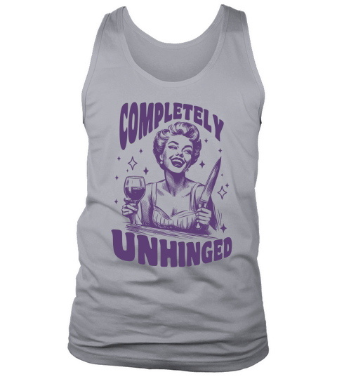 Completely Unhinged 90s Women L Violet Tank Top Unisex