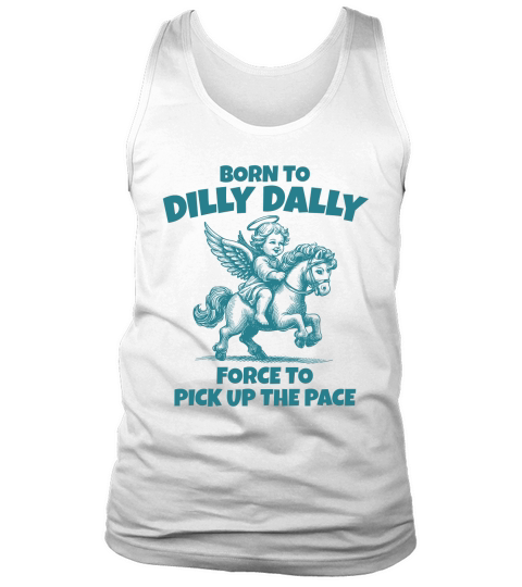 Little Angel Riding A Pony L Green Tank Top Unisex