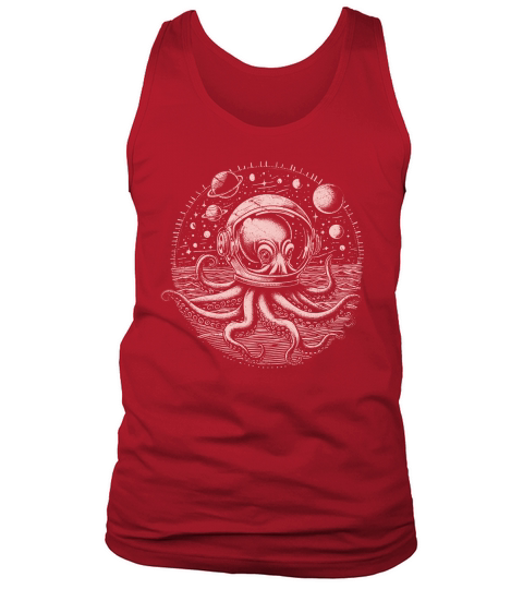 Octopus with Astronaut Helmet D PinkGR Tank Top Unisex