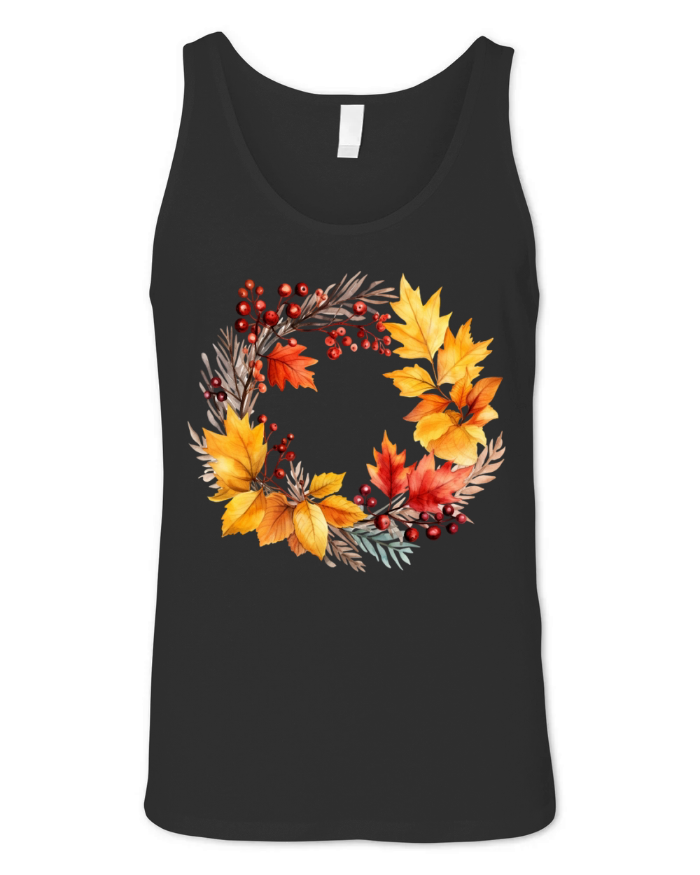 Autumn Fall Floral Frame 10 Unisex Jersey Tank