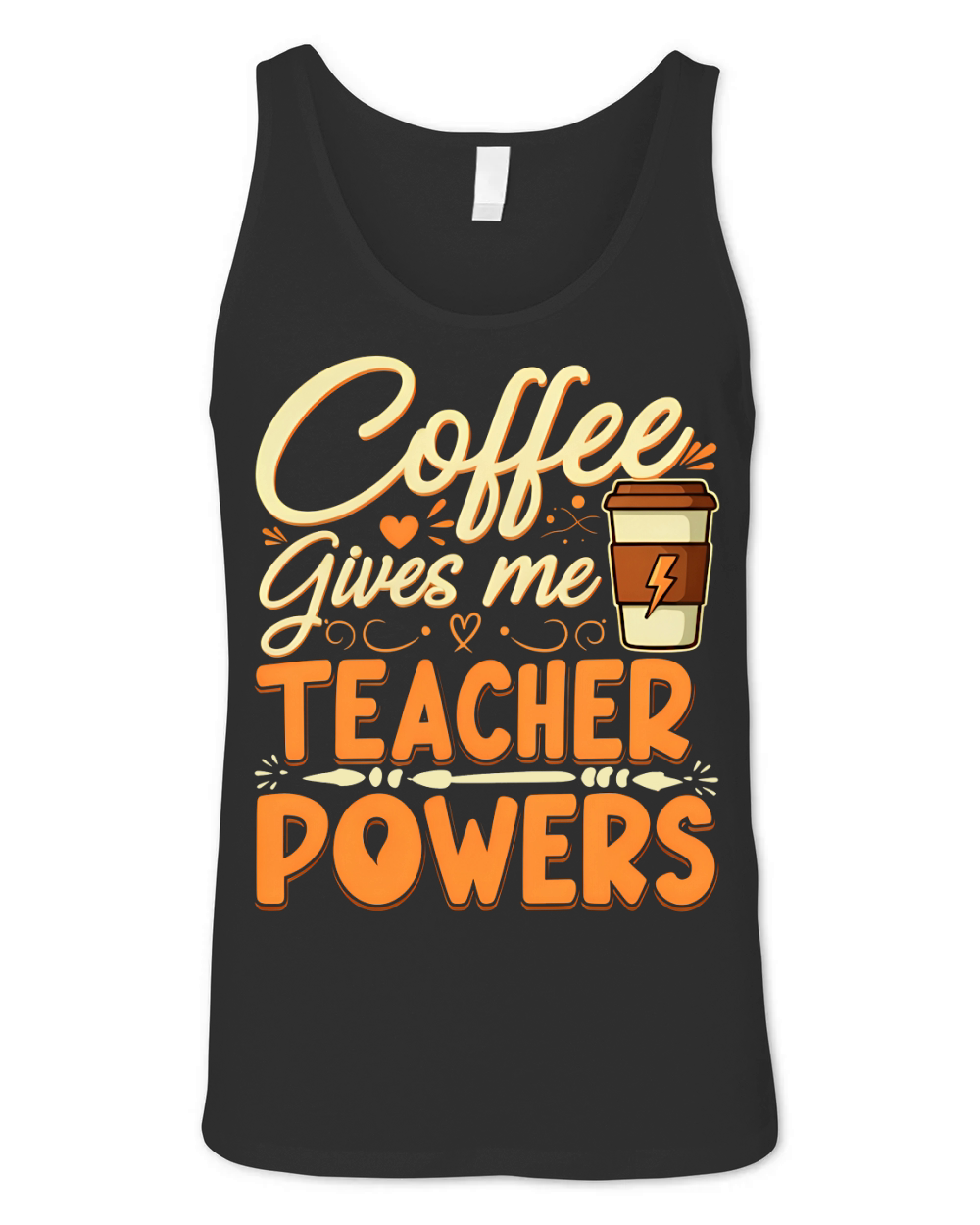 Coffee Gives Me Teacher Powers Unisex Jersey Tank