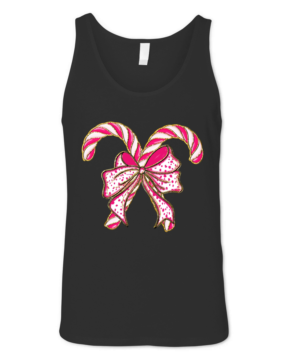 Colorful Coquette Glitter Candy Cane Unisex Jersey Tank