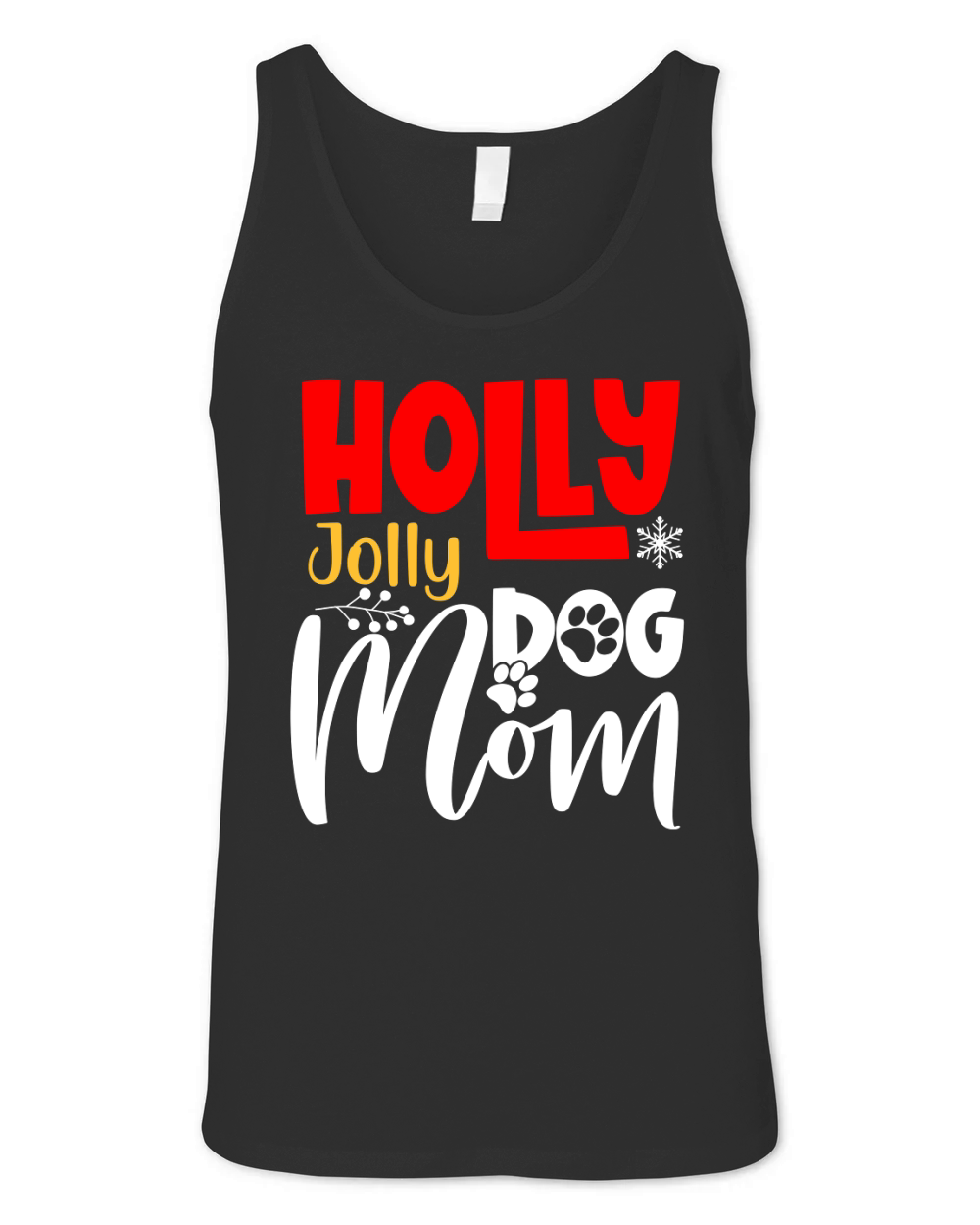 Holly Jolly Dog Mom Unisex Jersey Tank