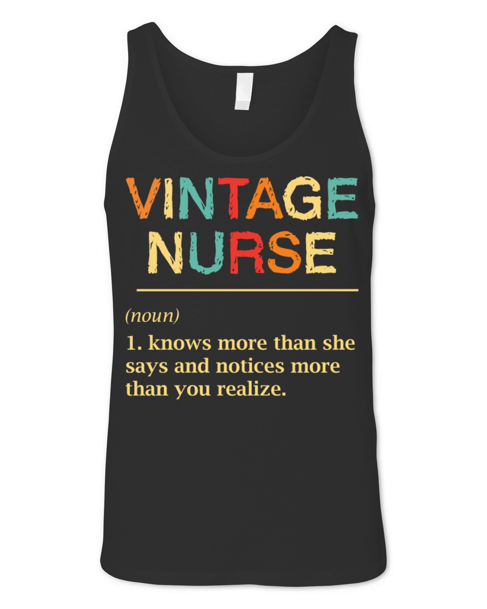 Vintage Nurse Definition Funny Nursing RN ER ED Unisex Jersey Tank