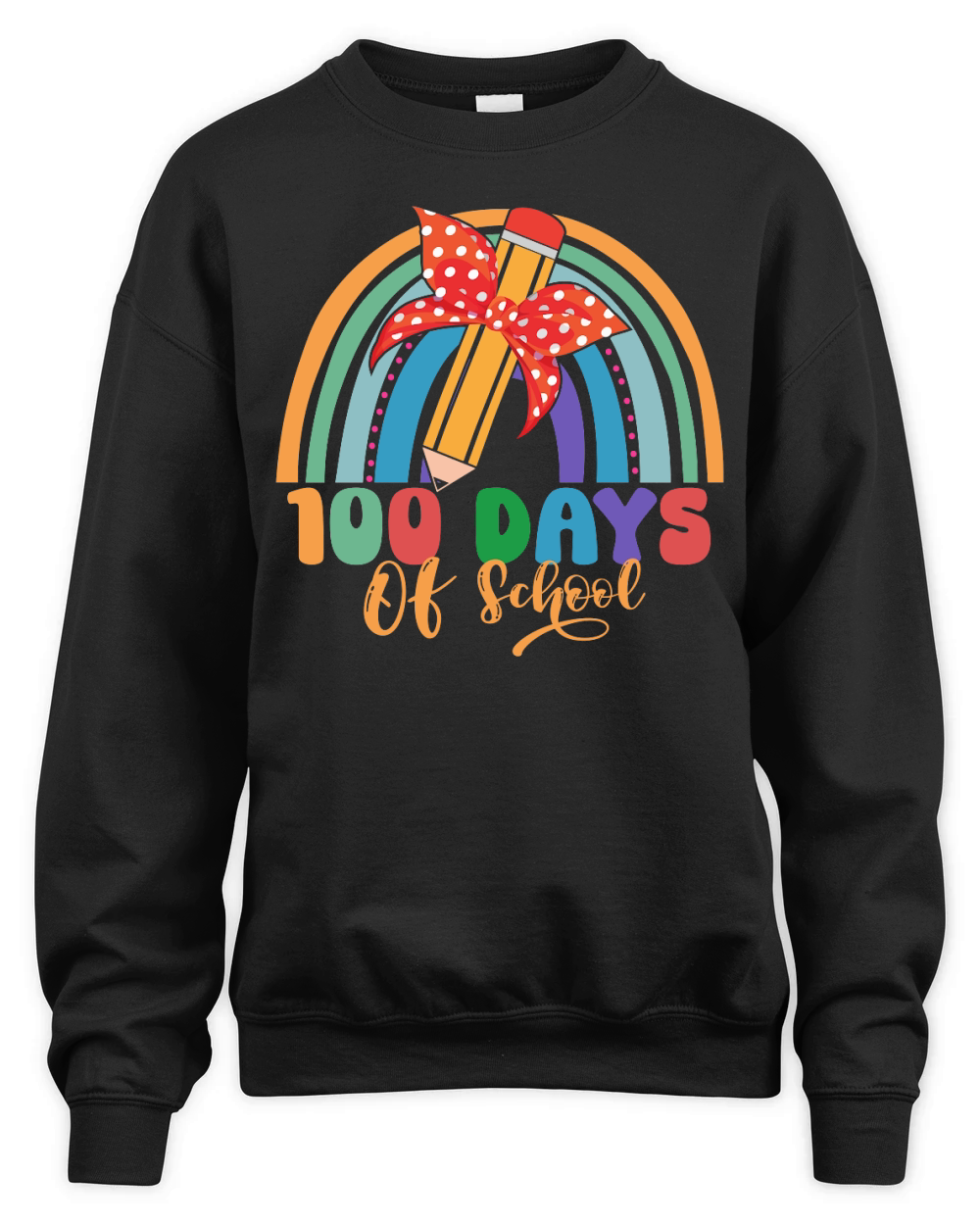 100 Days Of School Rainbow Unisex Premium Crewneck Sweatshirt