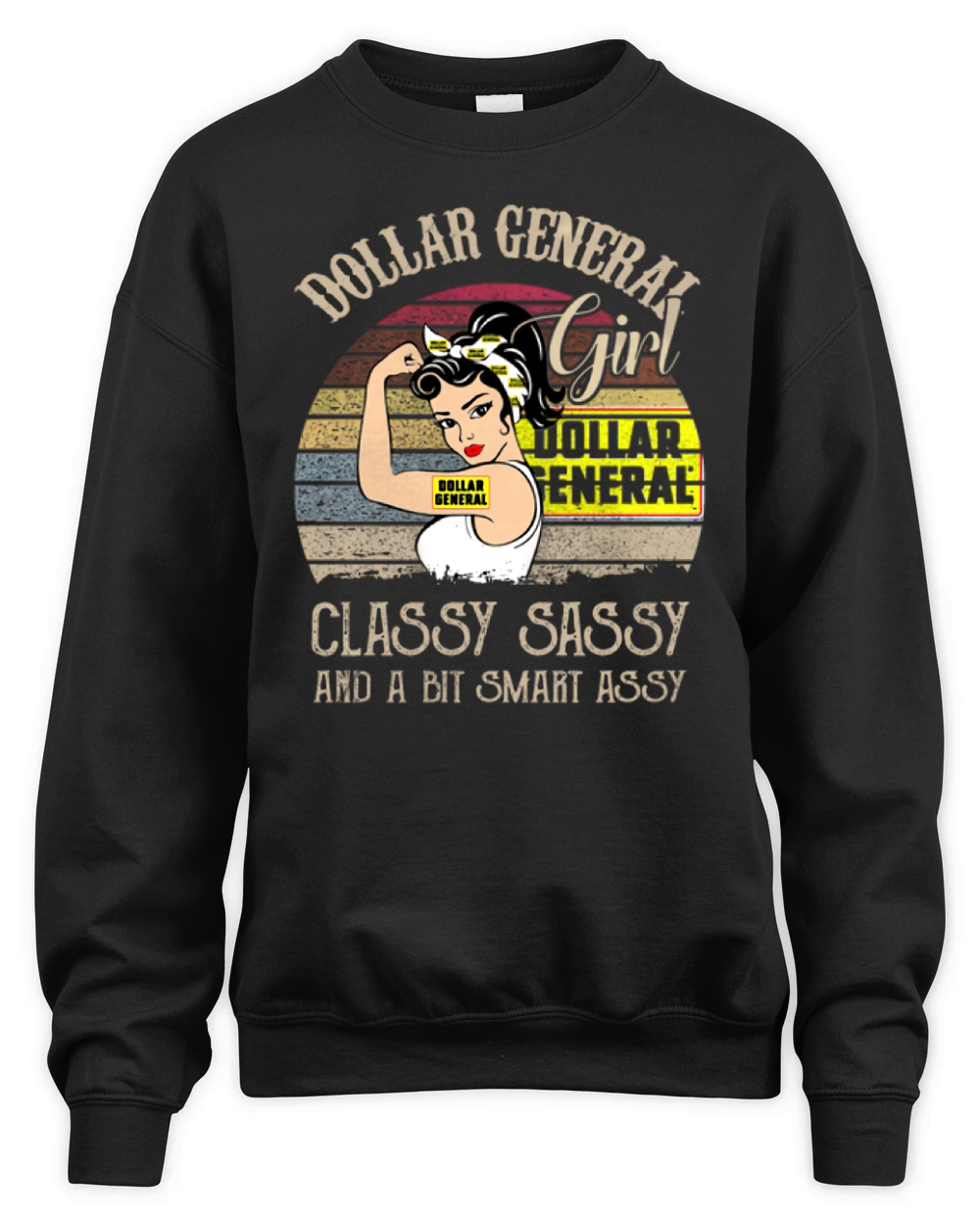 Dollar general girl classy sassy and a bit smart assy vintage shirt Unisex Premium Crewneck Sweatshirt