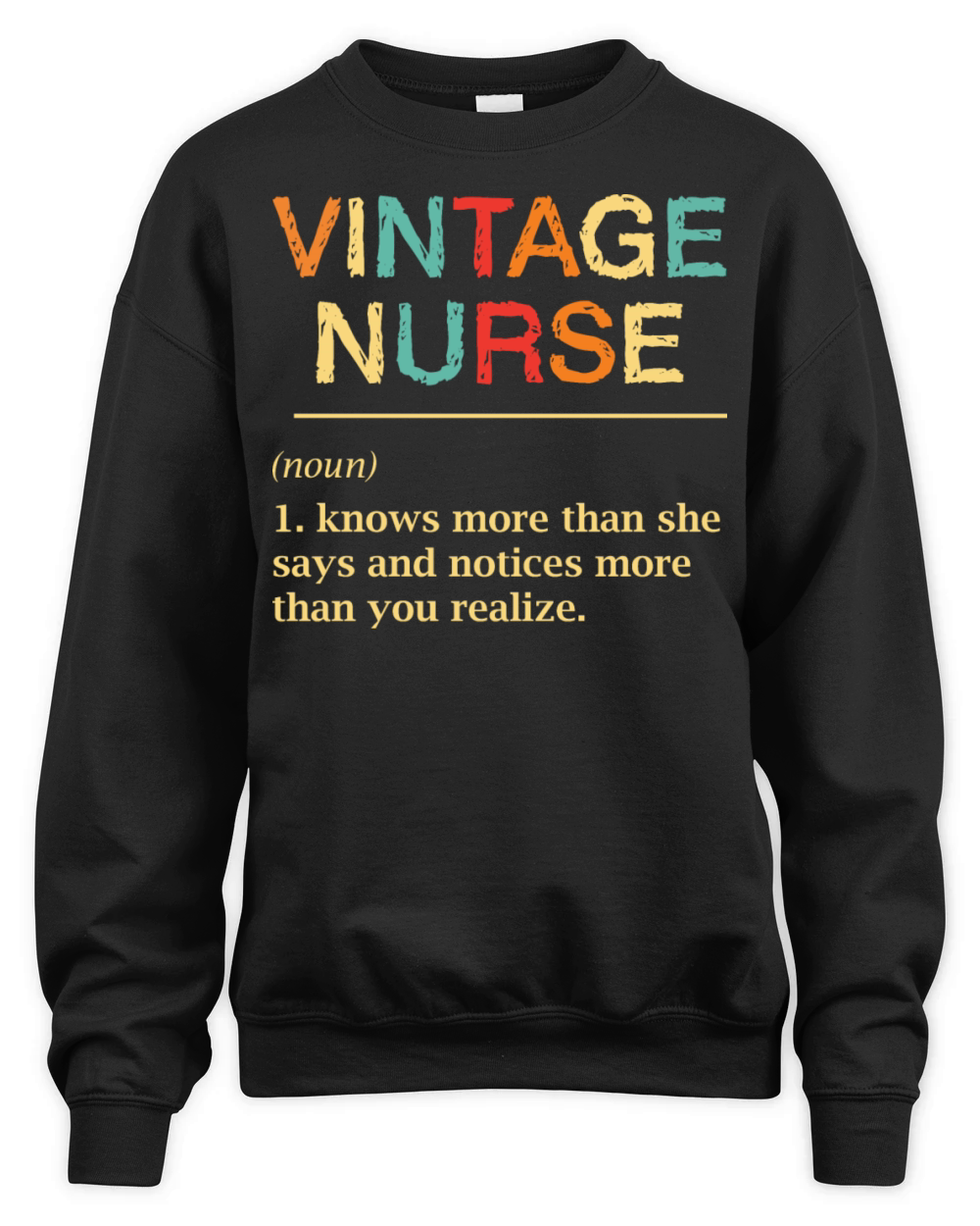Vintage Nurse Definition Funny Nursing RN ER ED Unisex Premium Crewneck Sweatshirt