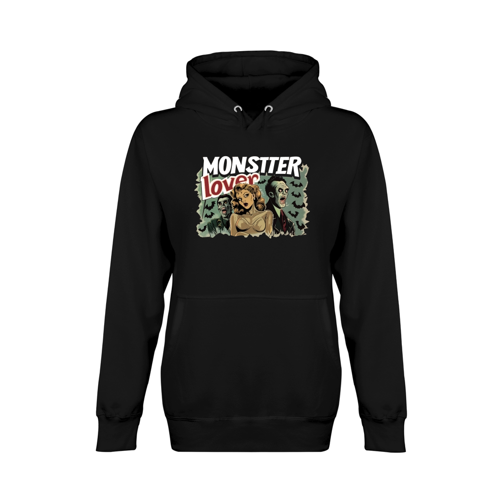 monster lover white text Unisex Premium Pullover Hoodie