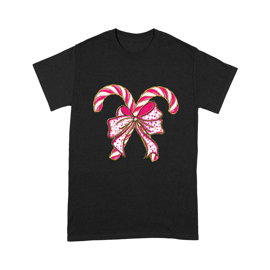 Colorful Coquette Glitter Candy Cane Unisex T-Shirt