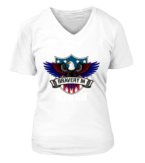 Bravery in the Face of Fear V-neck T-Shirt Woman
