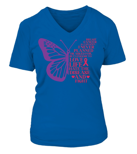 Breast Cancer is A Journey V-neck T-Shirt Woman