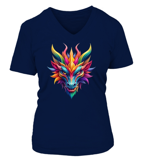 Dragon Logo V-neck T-Shirt Woman