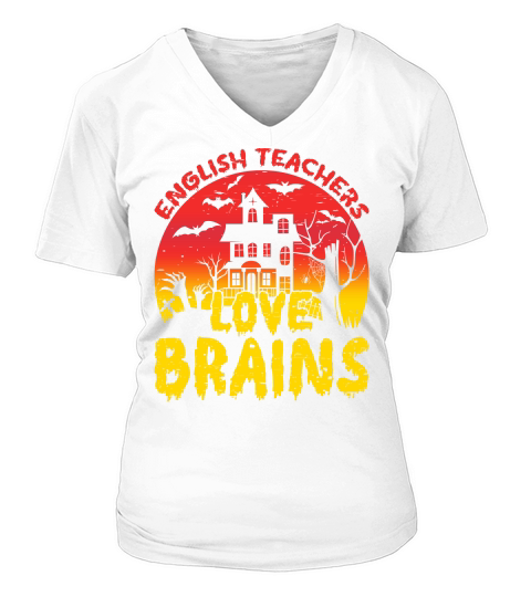 English Teachers Love Brains 04 V-neck T-Shirt Woman