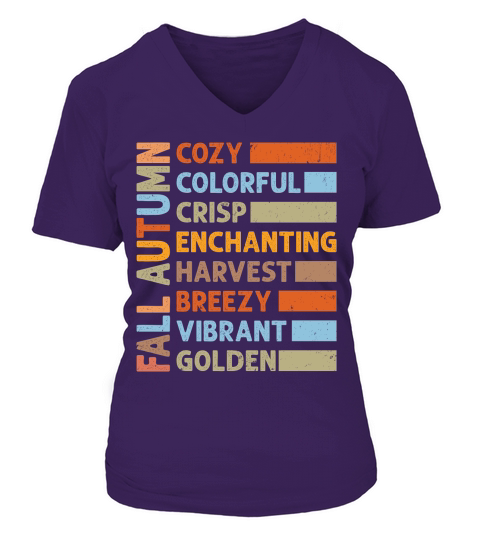 fall autumn cozy colorful crisp enchanting harvest V-neck T-Shirt Woman
