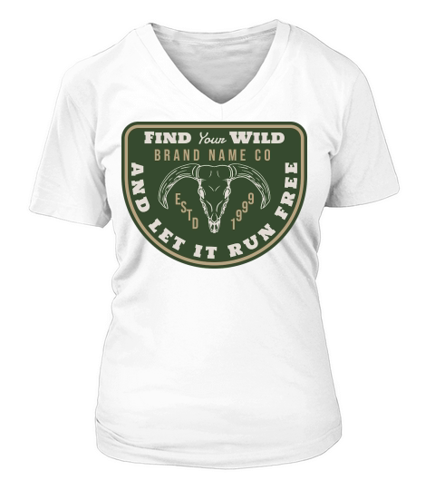 Find your wild brand name co V-neck T-Shirt Woman