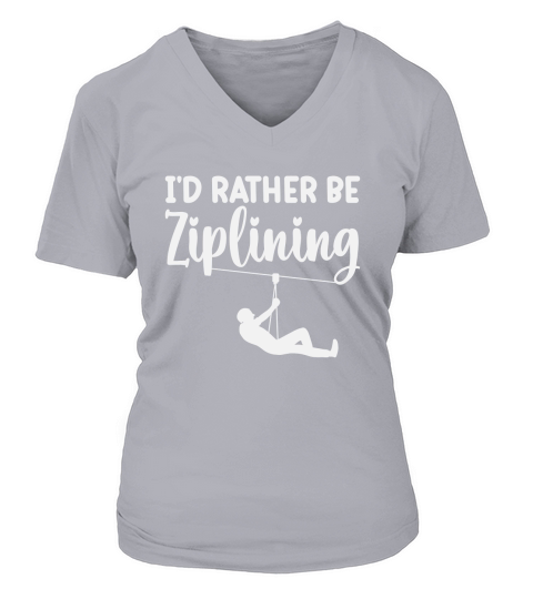 Id Rather Be Ziplining 02 V-neck T-Shirt Woman