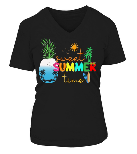 Sweet Summer Time 02 V-neck T-Shirt Woman