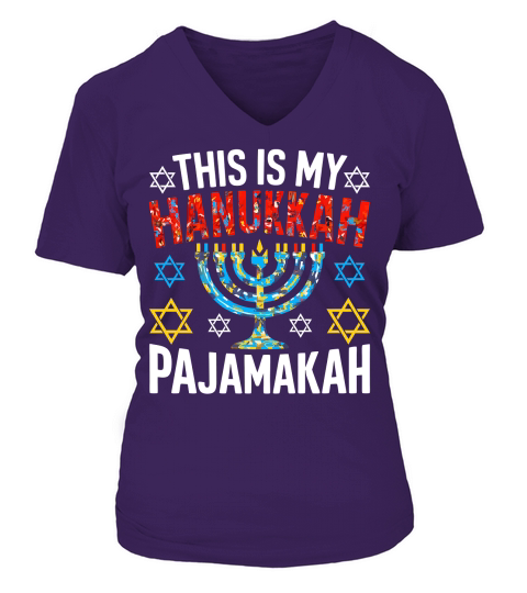 THIS IS MY HANUKKAH PAJAMAKAH 03 V-neck T-Shirt Woman