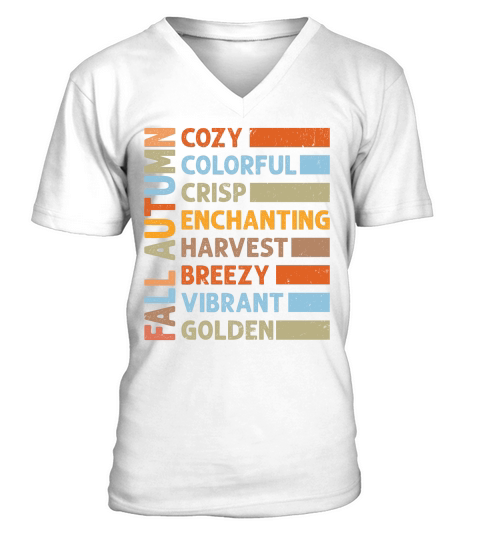 fall autumn cozy colorful crisp enchanting harvest V-Neck T-shirt