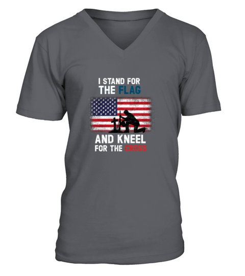 I Stand for the Flag I Kneel for the Cross V-Neck T-shirt