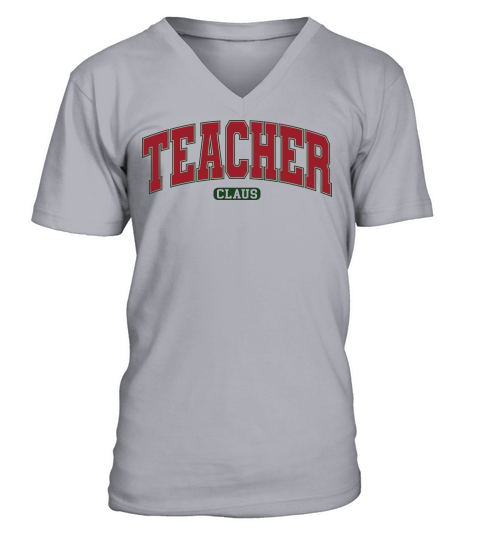 TeacherClausVarsity V-Neck T-shirt
