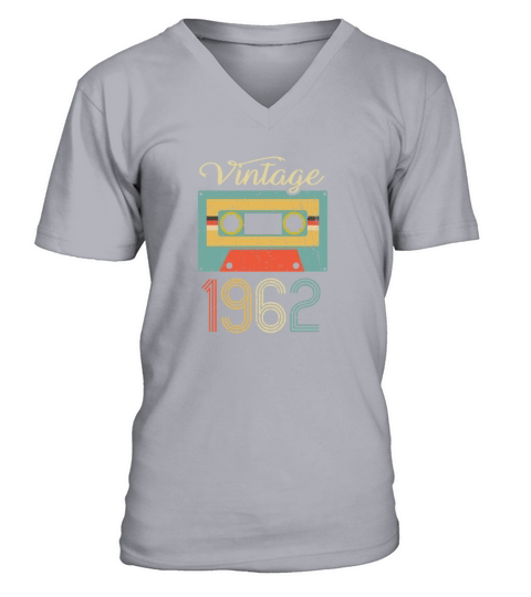 Vintage Cassette 1962 60th Birthday 60 Years Gift V-Neck T-shirt