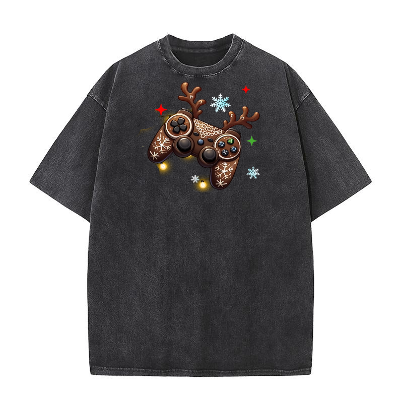 Christmas Controller Video Game 01 Washed T-Shirt