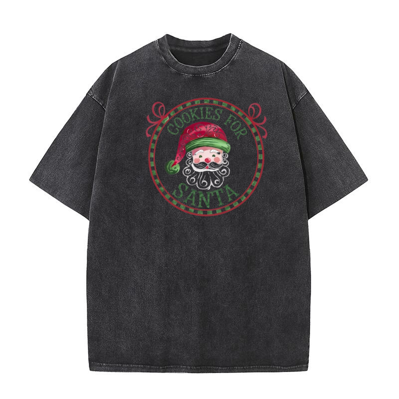 Christmas Cookies Santa Milk 1 Washed T-Shirt