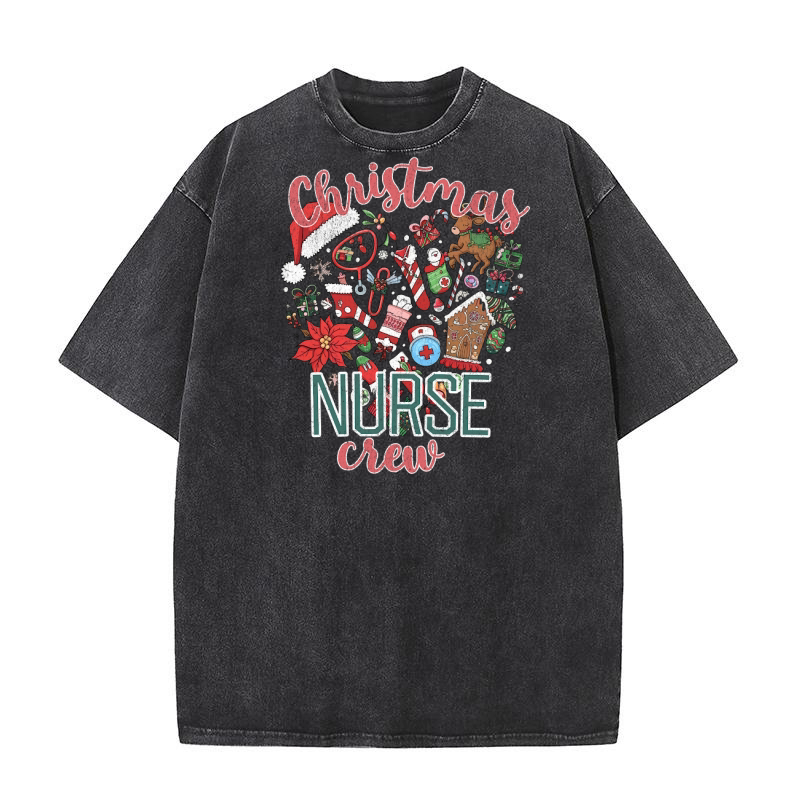 Christmas Nurse Sublimation Bundle 10 Washed T-Shirt