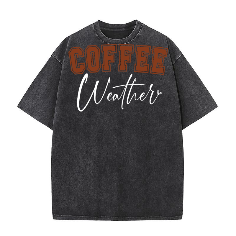 Coffee Weather white Washed T-Shirt
