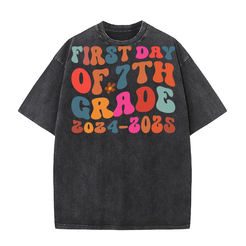 First day of 7th grade 2024 2025 Washed T-Shirt