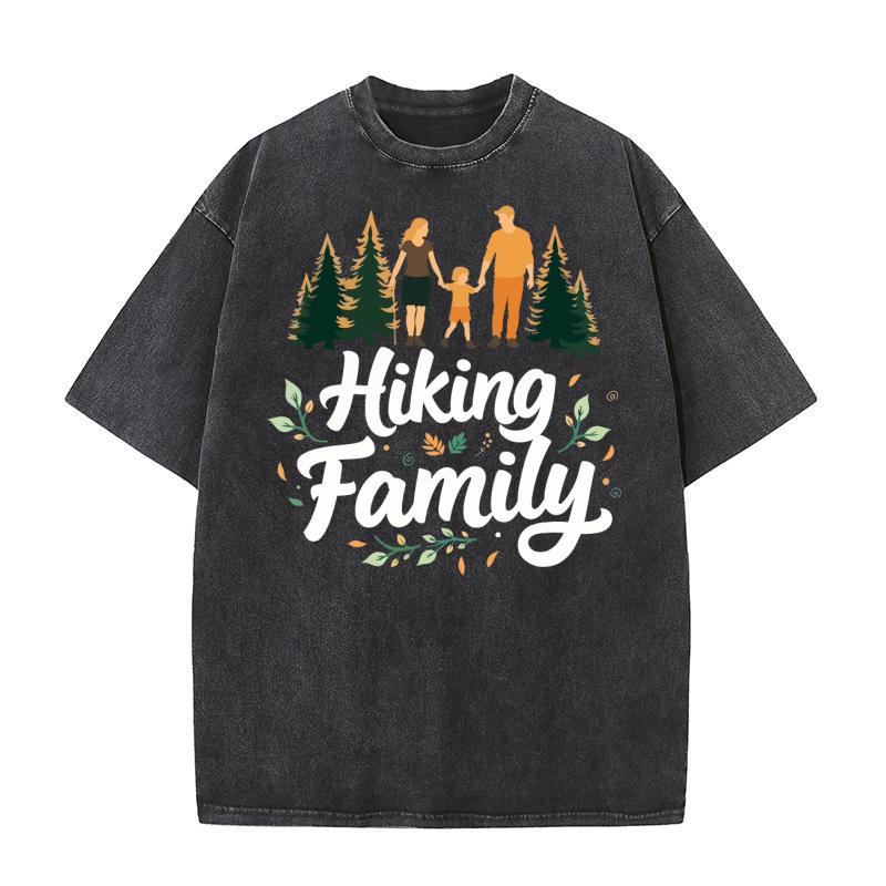 Hiking family Washed T-Shirt