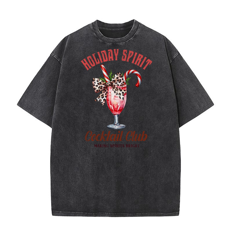 Holiday Spirit Cocktail Club Washed T-Shirt