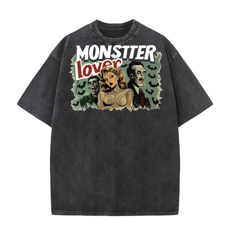 monster lover white text Washed T-Shirt