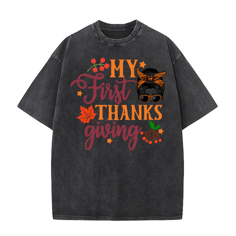 My First Thanksgiving 7 Washed T-Shirt